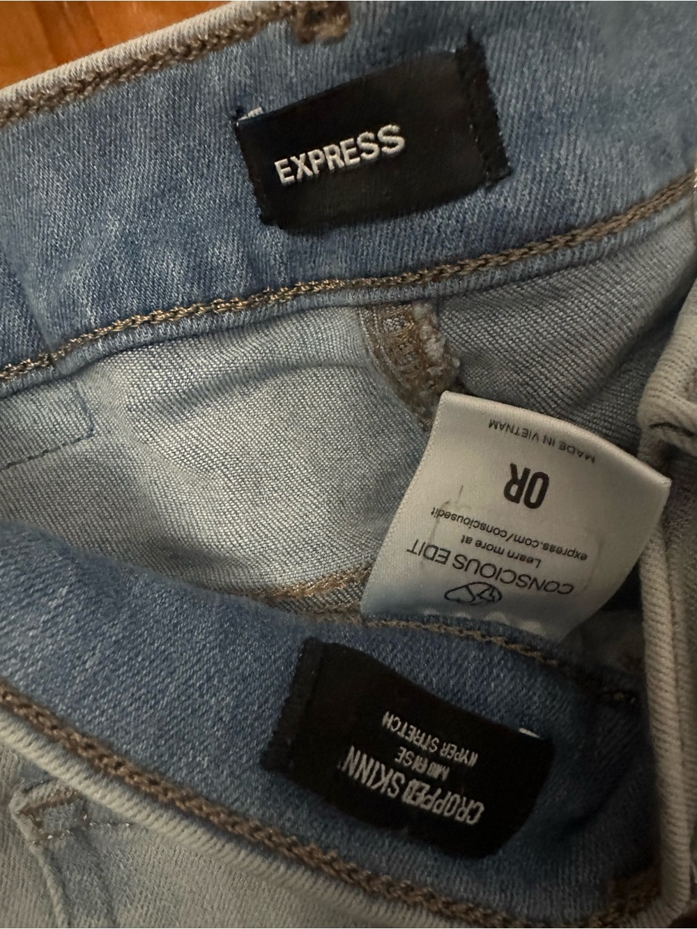 Express Light Blue Skinny Jeans - Picture 2 of 3